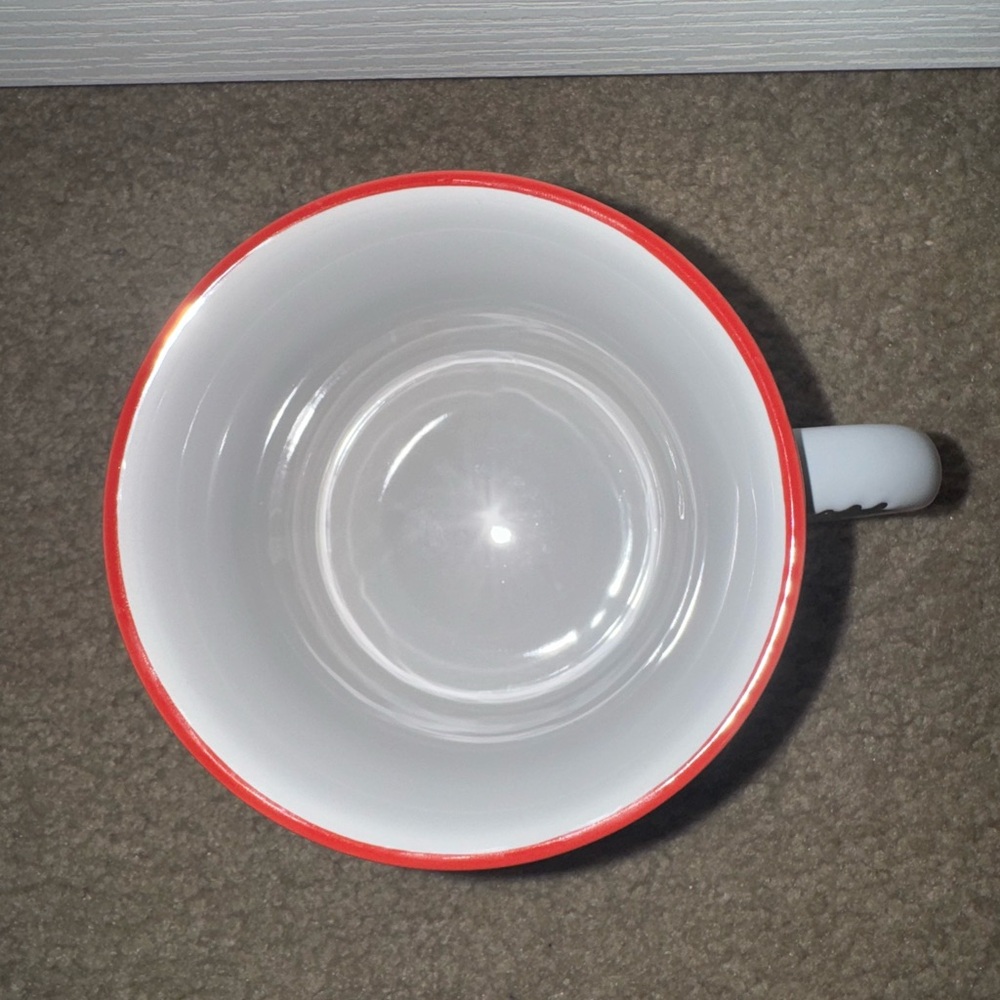 ❤️2 for 10❤️ Natural life Cup of Happy White coffee cup mug with Red Rim - Picture 4 of 6